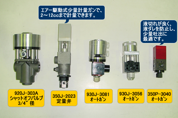 シャットオフバルブ・定量弁・オートガン各種
